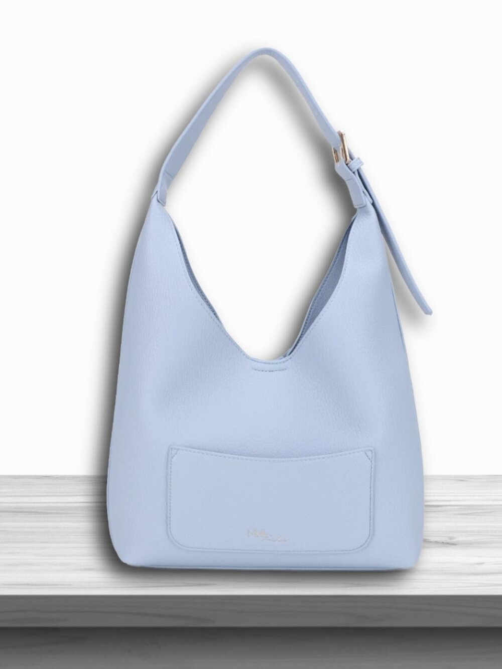 NWT Mali + Lili Peyton Soft Hobo Shoulder Bag Blue Vegan Leather Slouchy
